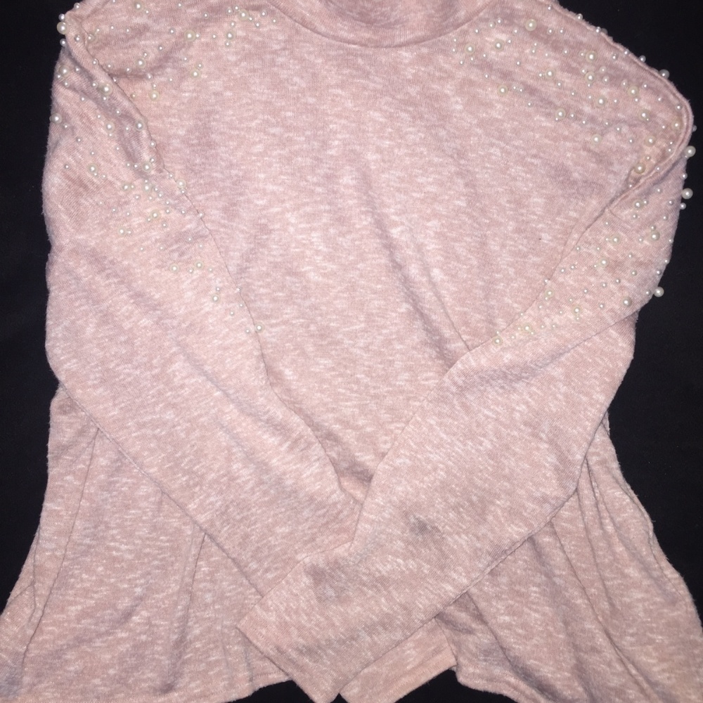 Pink Top with pearls